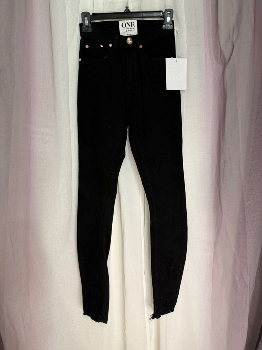 One Teaspoon SAMPLE Black High-Waist Skinny Jeans
